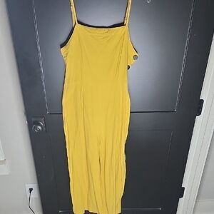 Entro Mustard Spagetti Straps Overalls